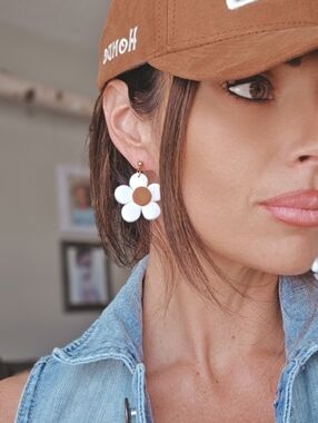 🤠 Handmade Western Clay Earrings | Cowgirl Boho Statement Festival Flower Light